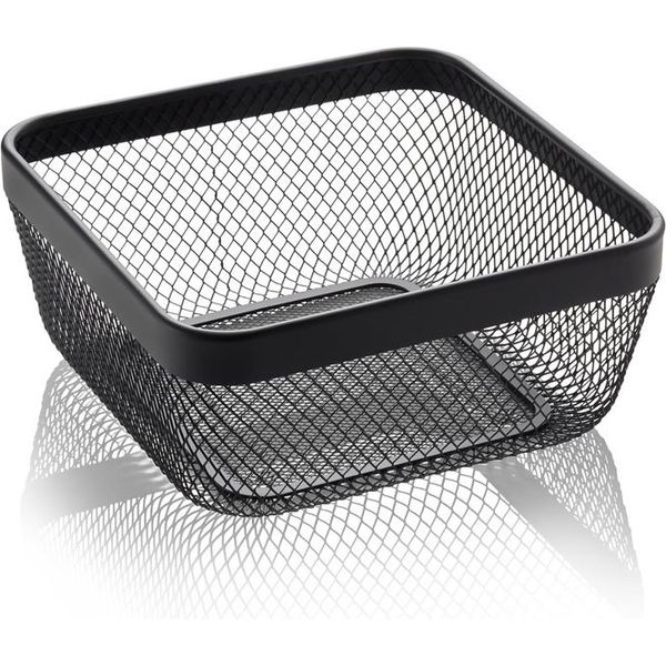 Cestino Da Buffet Quadrato In Metallo Nero 24,5 X 24,5 X 11 Cm-image