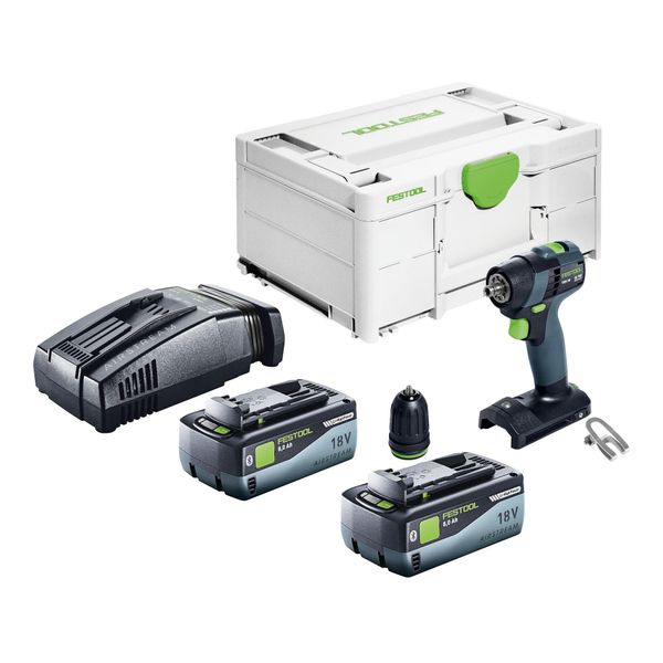 Trapano Avvitatore A Batteria Festool Txs 18 Basic 18 V 40 Nm Brushless + 2X Batteria 8,0 Ah + Caricatore Rapido + Systainer-image