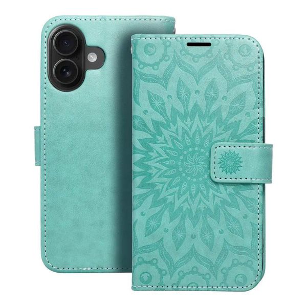 Custodia / Cover Per Apple Iphone 16 Mandala Verde - Libro Mezzo-image