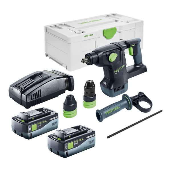 Martello A Batteria Festool Khc 18 Eb Basic 18 V 2,6 J Plus Brushless + 2X Batteria 8,0 Ah + Caricabatterie Rapido + Systainer-image