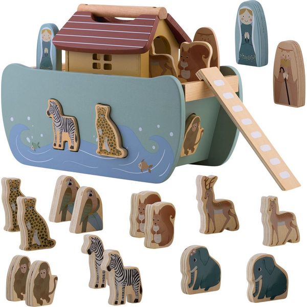 Arca Di Noè In Legno Con Animali NK-862 Nukido-image