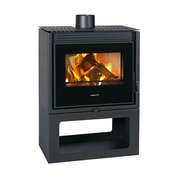 Stufa A Legna Prity PM-TV Con Ampia Finestra Di Visualizzazione Stufa A Legna Da 13 Kw-image