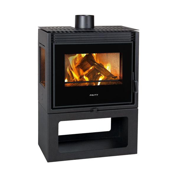Stufa A Legna Prity PM3-TV – 13 Kw, Con Ampia Finestra Frontale E 2 Laterali – Classe A+-image