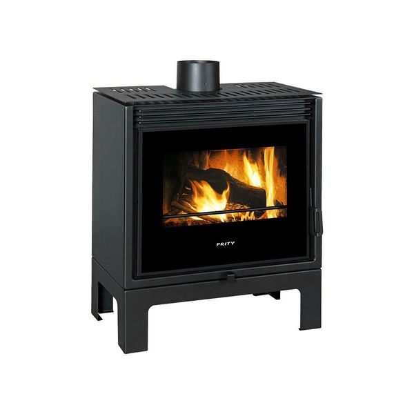Stufa A Legna Prity PM-TV Sl Con Ampia Finestra Di Visualizzazione Stufa A Legna 13Kw-image