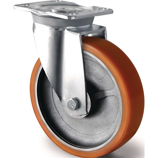 Ruota Girevole Per Carichi Pesanti Ø 160 Mm Portata 800 Kg Ruota Girevole Poliuretano Fuso 135 Mm 110 Mm-image