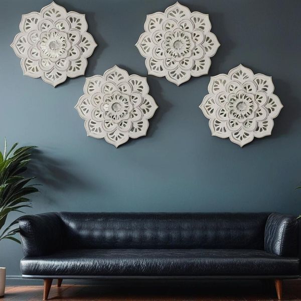 Set Di 4 Decorazioni Da Parete In Legno Vintage Amila-image