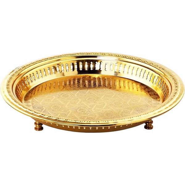 Vassoio Orientale Vassoio Da Portata Juman 40 Cm Oro-image