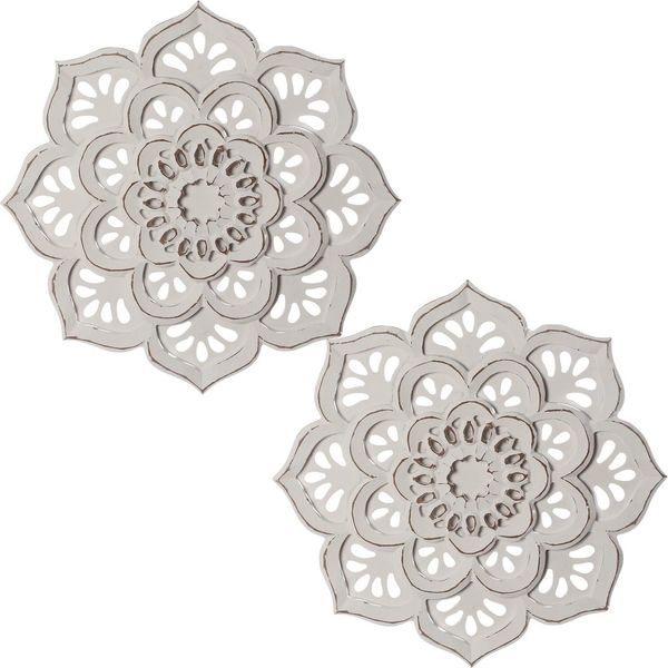 2Er Set Orientale Legno Decorazione Parete Murale Decorazioni Decorazione-image