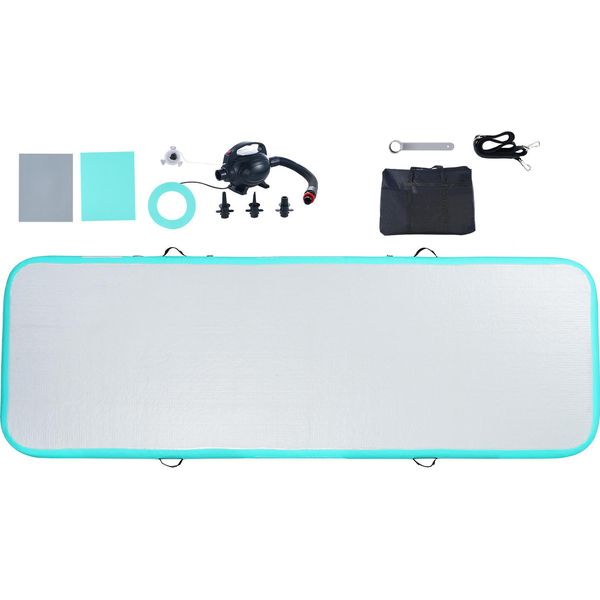 Succebuy Tappetino Gonfiabile Da Ginnastica - Tappetino Gonfiabile Da 4 Pollici Di Spessore Con Pompa Elettrica. Ideale Per Casa, Palestra, Yoga, Cheerleading. 10 Piedi, Verde Menta-image