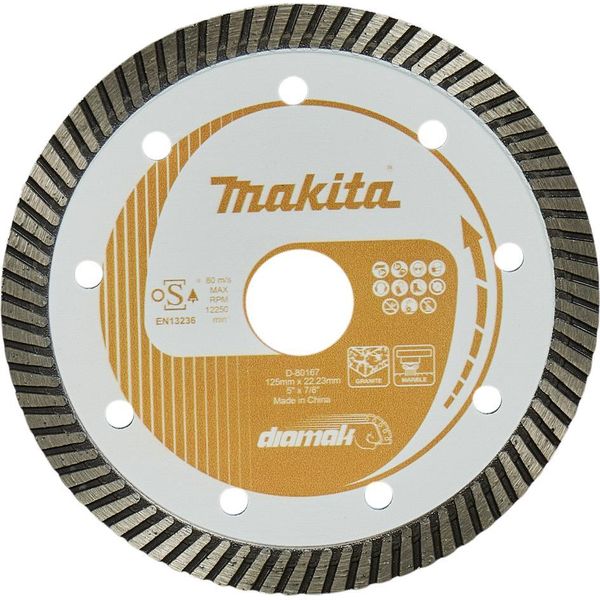 Lama Diamantata Makita 125X22,23Mm Turbo (A Secco) Calcestruzzo, Mattone, Marmo-image