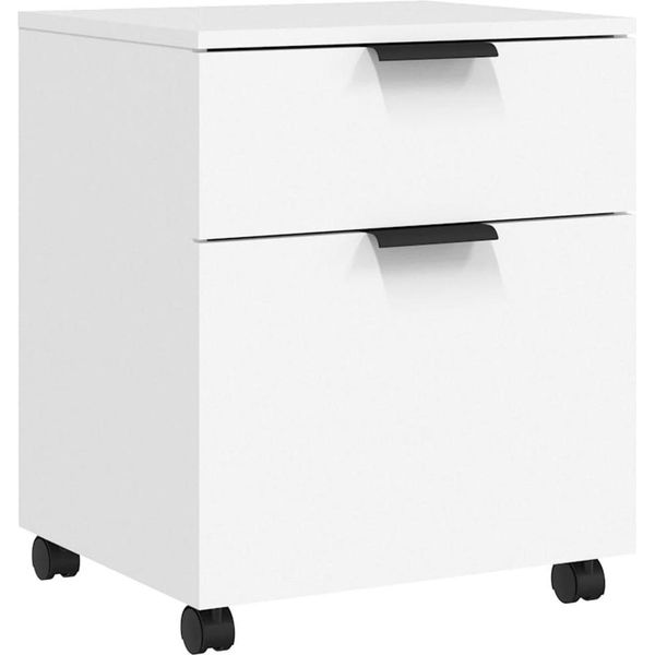 Syfax™ Schedario Con Ruote Bianco 45X38X54 Cm Legno Multistrato-image