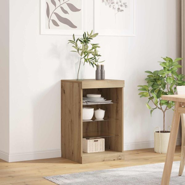 Maison Exclusive - Credenza Led In Rovere Artigianale 41 X 37 X 67 Cm Materiale Ligneo-image