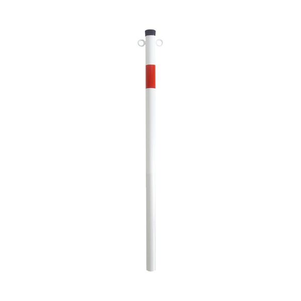 Schake Absperrpfosten Typ 4042EB, Ortsfest, Ø42Mm + Einschlagspitze, Weiß / Rot)-image