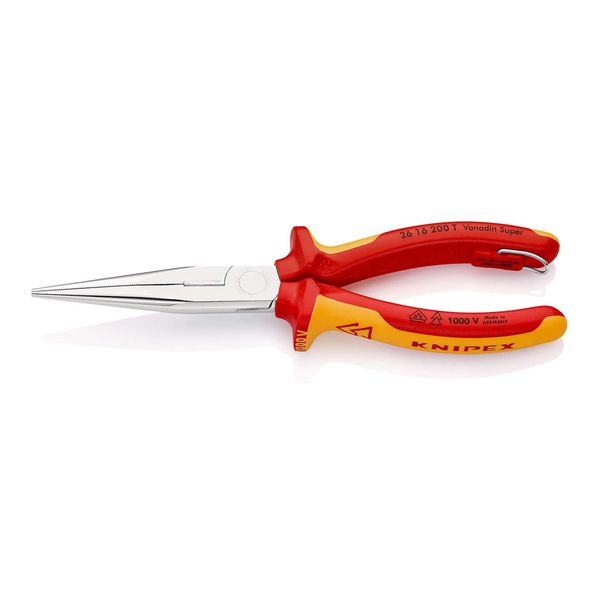 Knipex 26 16 200 T Flachrundzange Mit Schneide (Storchschnabelzange) Isoliert Mit Mehrkomponenten-HüLlen, Vde-GeprüFt; Mit Integrierter Isolierter Bef)-image