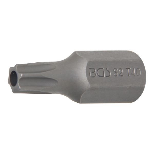 BGS Bit 4640, Antrieb AußEnsechskant 10 Mm (3/8"), T-Profil (FüR Tx) Mit Bohrung T40 ; BGS Technic)-image