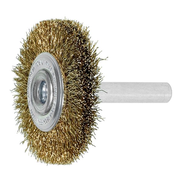 Lessmann Schaft-RundbüRste Stahldraht, Vermessingt 0,25 Mm, BüRsten-⌀Xbesatzbreite: 70X10 Mm (417752)-image