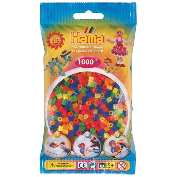 Dan Import Hama® Iron On Beads Midi - Neon Mix 1000 Perline.-image