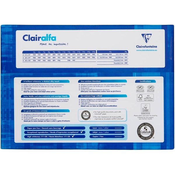 Clairalfa 1952C Carta Multifunzione Din A4 120 G/M² Extra Bianca-image