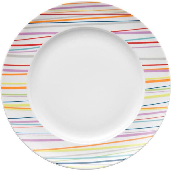 Thomas Sunny Day Speiseteller, Grillteller, Teller, Porzellan, Sunny Stripes / Bunt Gestreift, SpüLmaschinenfest, 27 Cm, 10227-image