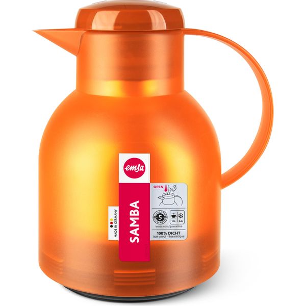 Emsa 504234 Caraffa A Vuoto Samba - 1,0 Litri, Arancione-Traslucida-image