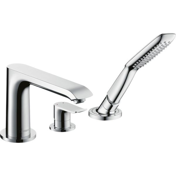 Hansgrohe Metris Miscelatore 3 Fori Per Vasca Da Bagno Set Prefabbricato Cromo Installazione Bordo Vasca-image