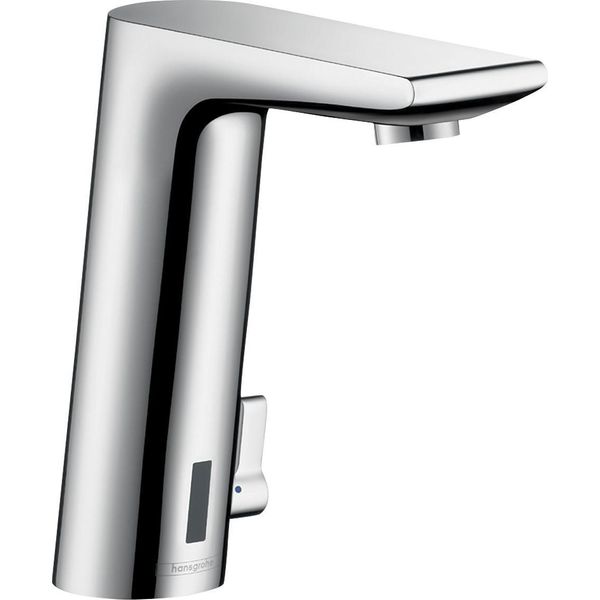 Hansgrohe Mitigeur éLectronique De Lavabo Metris Avec RéGulation De TempéRature, Raccordement Au RéSeau 230 V, Saillie 128 Mm, 31100000, 31100000-image