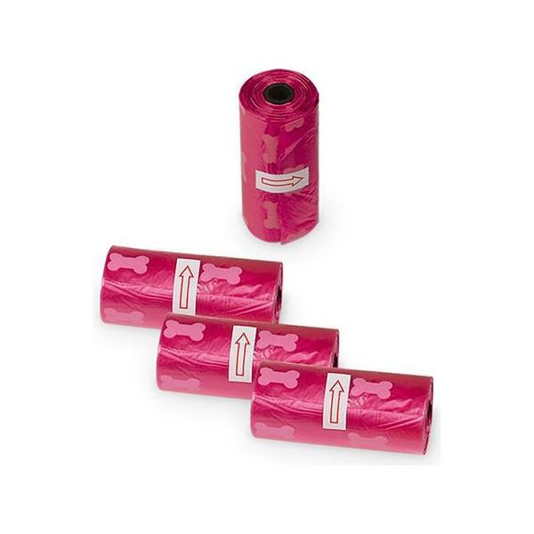 Nobby Tidyup Sacchetti Per La Cacca Con Stampa Di Ossa 4 Rotoli Da 15 Sacchetti Fucsia-image