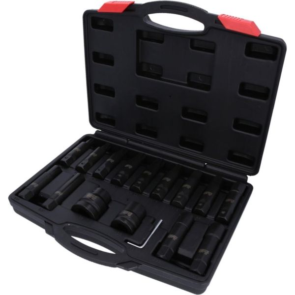Ks Tools Set Di Bussole E Punte Intercambiabili Di Potenza Da 3/4"+1"" 16 Pezzi - 450.0420"-image