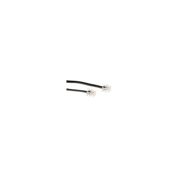 Act Cavo Telefonico Piatto Nero Da 10 Metri Con Connettori RJ11 Cavo RJ11-RJ11 Nero 10,00M (TD5510)-image
