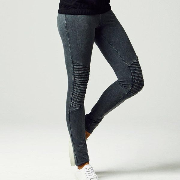 DáMské Leginy Urban Classics - Leggings In Jersey Di Jeans Da Donna Grigio Scuro - Xs-image