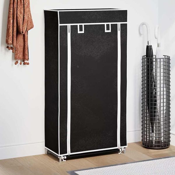 Vidaxl Scarpiera Portascarpe Portascarpe A 5 Strati 58 X 28 X 106 Cm Nero-image