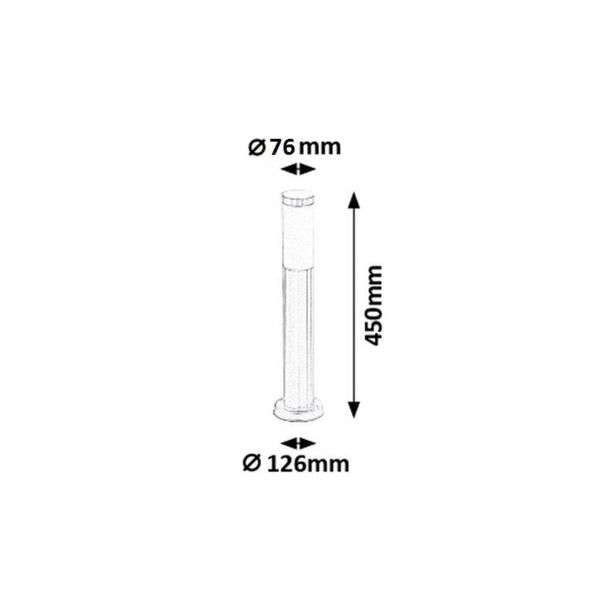 Lampada Da Giardino Moderna 1Xe27 Inox Torcia Cromo Satinato 8263 Rabalux-image