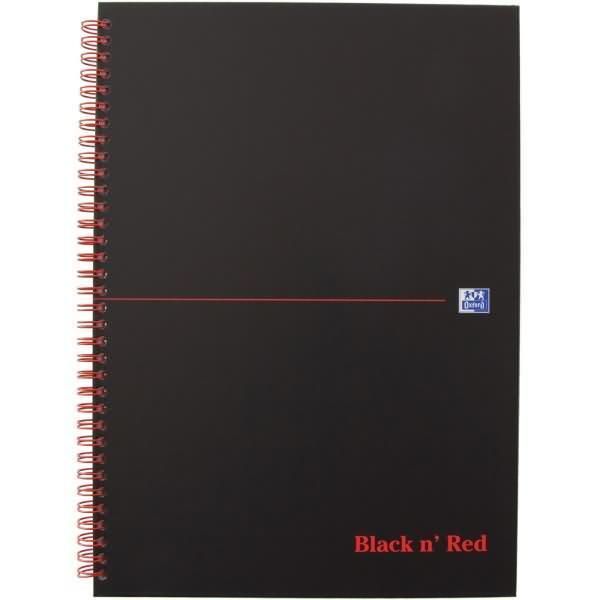 Quaderno A Spirale Oxford Black N' Red, Din A4, A Righe, Cartoncino-image