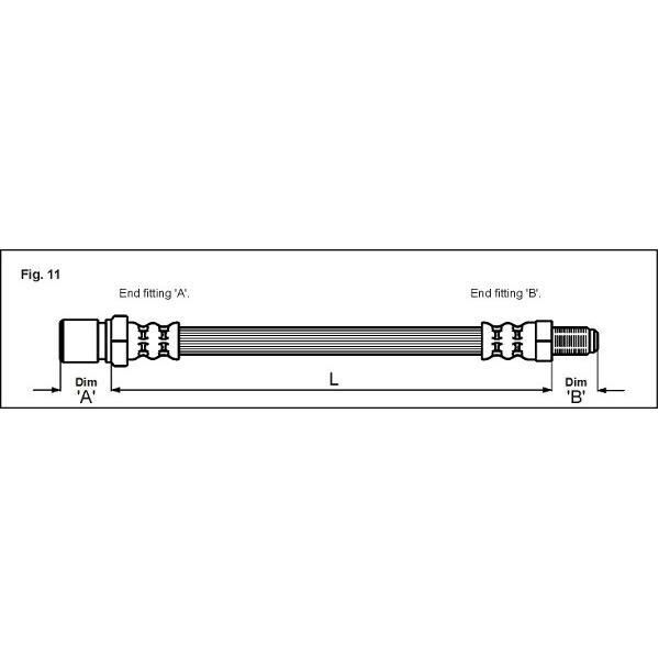 Metzger 4118516 Tubo Freno Per Fiat Panda Hatchback (141) Stilo (192) Stilo Multi Wagon (192)-image
