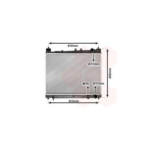 Van Wezel 53002258 Radiatore Radiatore Acqua Radiatore Motore Per Toyota Yaris Hatchback (P1) Yaris Verso (P2)-image