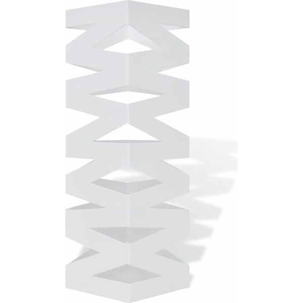 Vidaxl Portaombrelli Portaombrelli Bastone Da Passeggio In Acciaio Bianco Quadrato 48,5 Cm-image