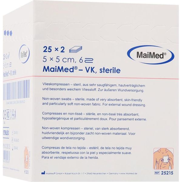Maimed Sterile Cuscinetti In Pile Sterili A 6 Strati 25 X 2 Pezzi 5 X 5 Cm-image