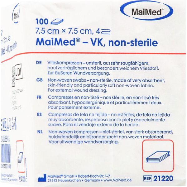 Maimed Compresse Non Sterili In Pile A 4 Strati 100 Pezzi 7,5 X 7,5 Cm-image