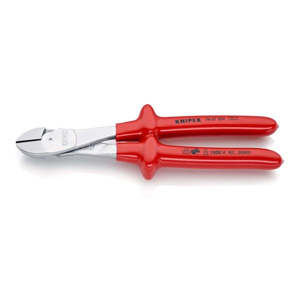 Knipex 74 07 250 Kraft-Seitenschneider Tauchisoliert, Vde-GeprüFt Verchromt 250 Mm)-image