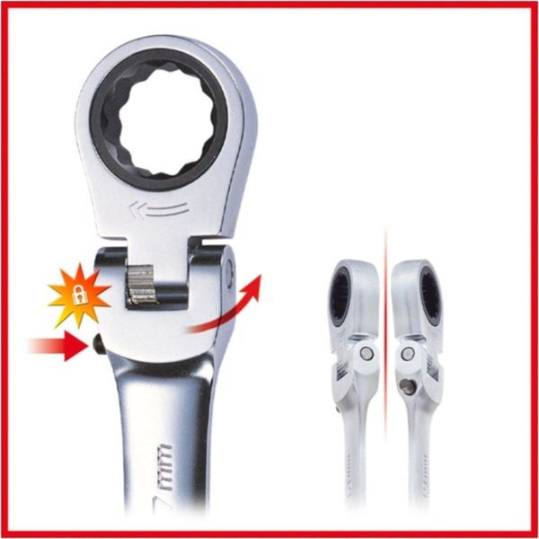 Ks Tools Gearplus Chiave Ad Anello A Cricchetto Articolata Bloccabile 9 Mm - 503.4809-image