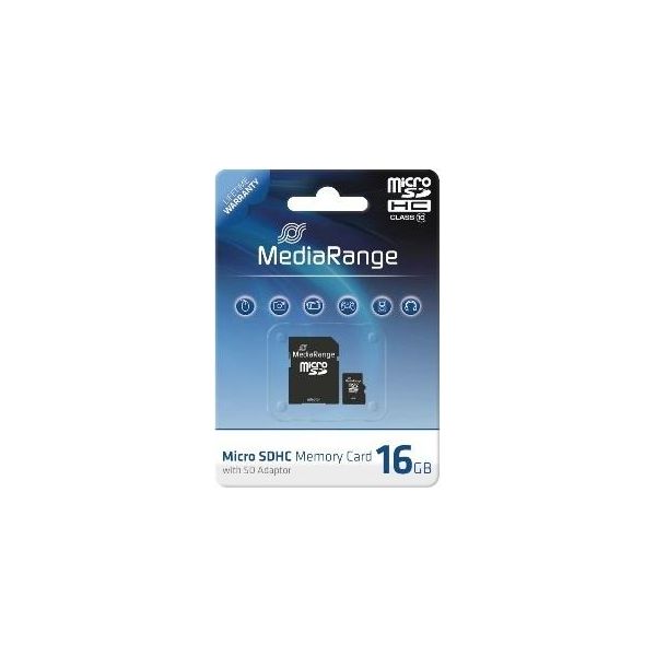 Mediarange Scheda Sd Microsd 16GB Sd CL.10 Incl. Adattatore-image