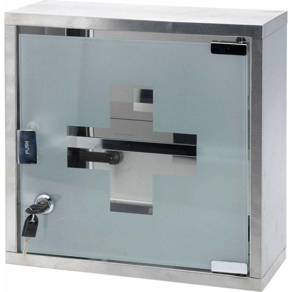 Mobiletto Porta Medicinali Koopman-Bathroom Solutions, Acciaio Inox/Vetro, 30X12X30 Cm, Argento-image