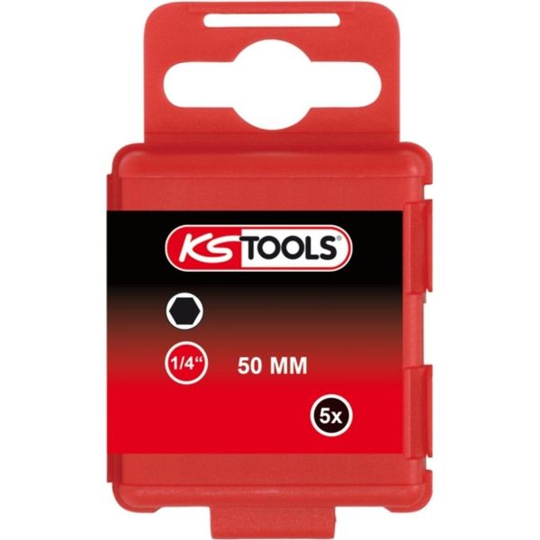 Ks Tools 1/4 Bit Esagonale, 50Mm, 4Mm, Confezione Da 5, 911.2813-image