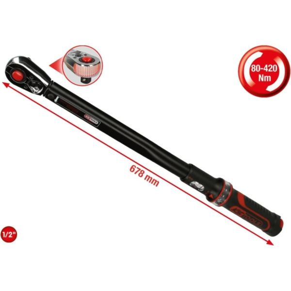 Ks Tools 516.1582 - Chiave Dinamometrica A Scatto - Nm - Meccanico - 1/2 Pollice - 80 - 420 Nm - 3%-image