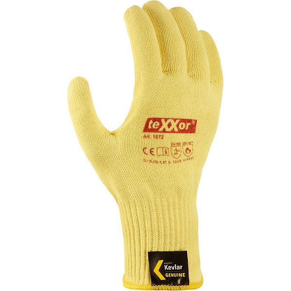Texxor Guanto A Maglia Media In Fibra Aramidica Con Brufoli Giallo Oro/Rosso Brufoli-10-image