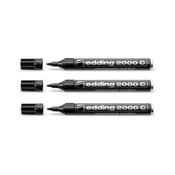 Edding 2000C Marcatore Permanente Tipo Di Punta Nero 3 Pz-image