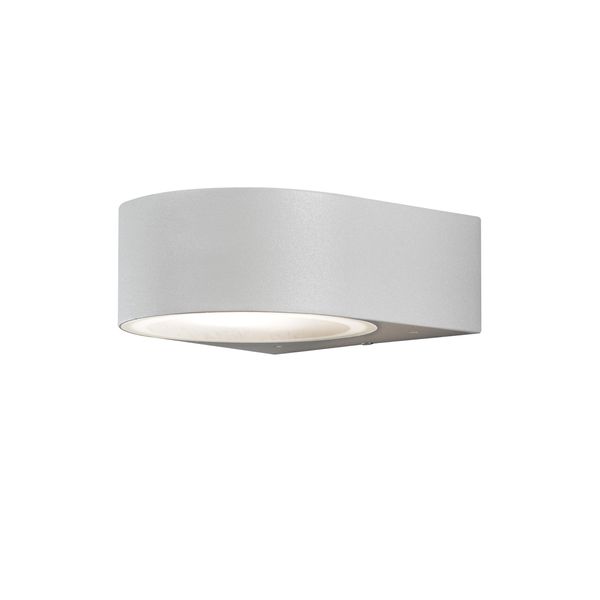 Lampada Da Parete Konstsmide Teramo In Alluminio Laccato Grigio Con Vetro Opalino-image