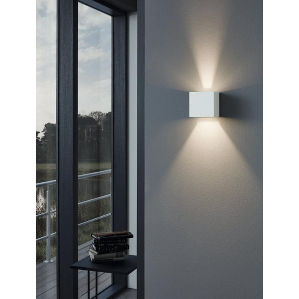 Eglo Lampada Da Parete Per Esterni A Led Calpino, Lampada Da Esterno A 2 Fiamme, Applique In Alluminio, Colore: Bianco, IP54-image