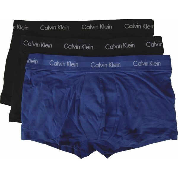 Confezione 3 Boxer Uomo Tripack Ck Calvin Klein Articolo U2664G Low Rise Trunk 3PK, 4KU Black / Blue Shadow / Cobalt Water, L, Cotone 95%,Spandex 5%-image