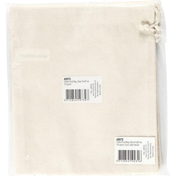 Creativ Company Cc Sacchetto Di Marmo In Cotone 21X25 Cm Natura 5 Pezzi-image